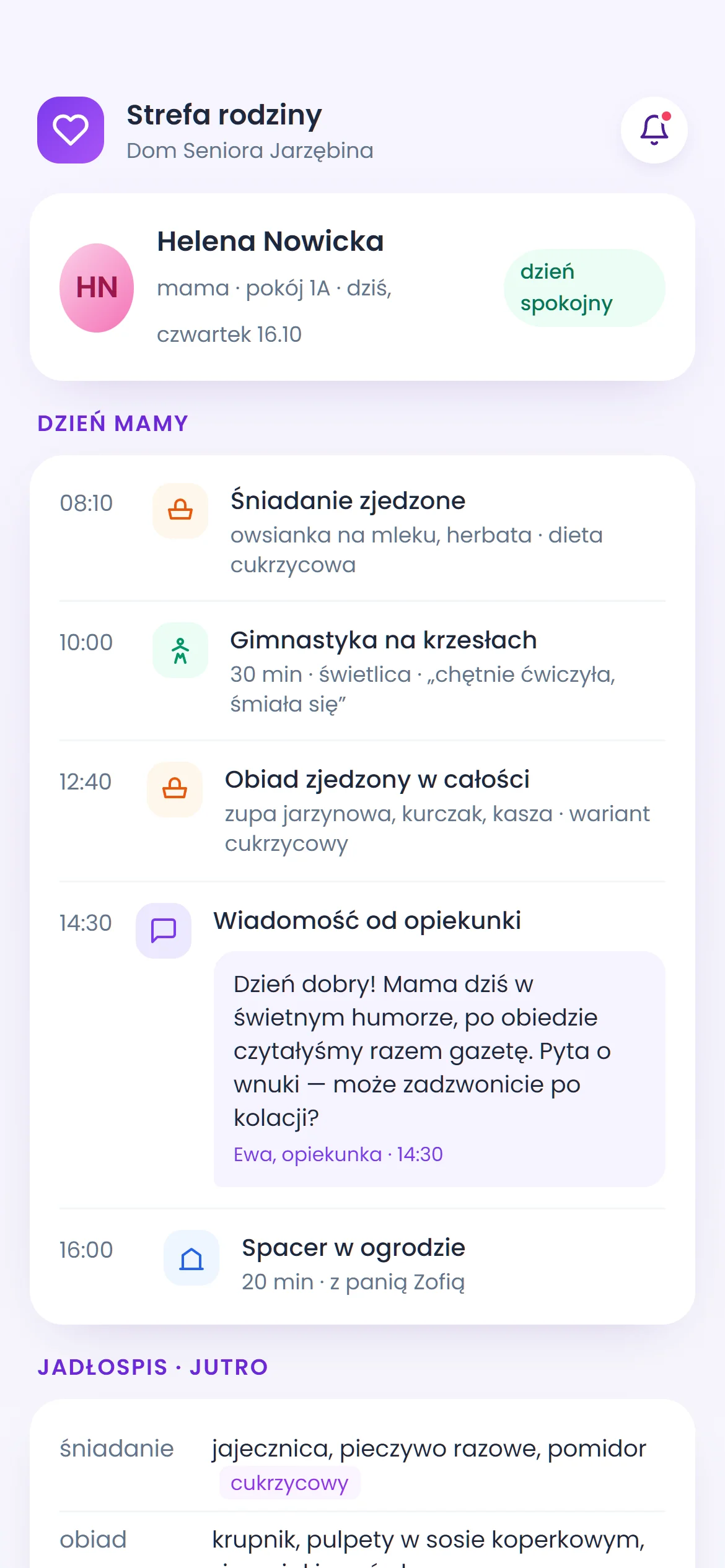 Strefa rodziny w telefonie: dzień mieszkańca